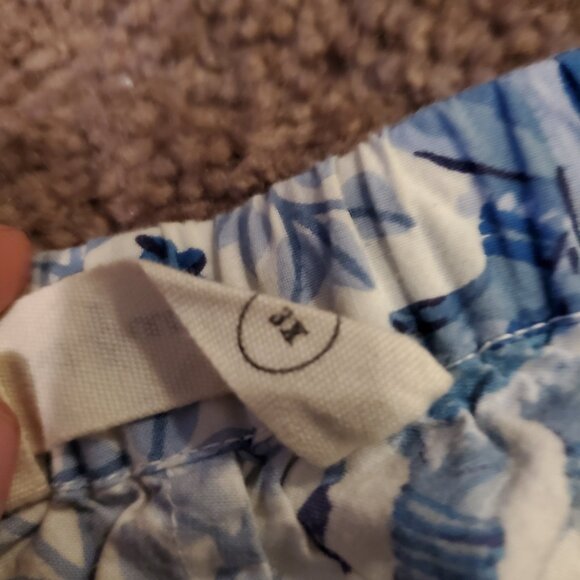 PRINTFRESH White & Blue Indian Elephant & Flamingo Print Pajama Lounge Shorts 3X - Picture 2 of 4